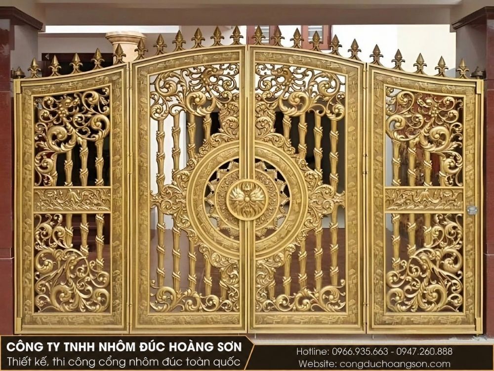 Mẫu cổng nhôm đúc 4 cánh đẹp cho biệt thự Mẫu cổng nhôm đúc 4 cánh đẹp cho biệt thự