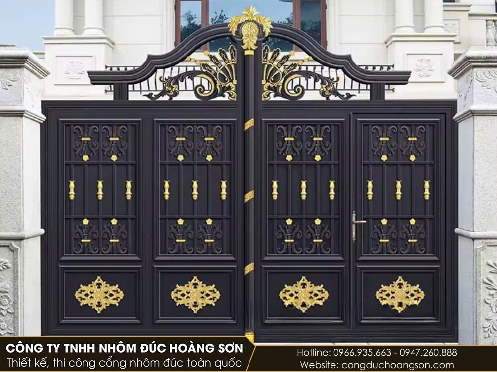 Mẫu cổng nhôm đúc theo phong cách cổ điển Mẫu cổng nhôm đúc theo phong cách cổ điển