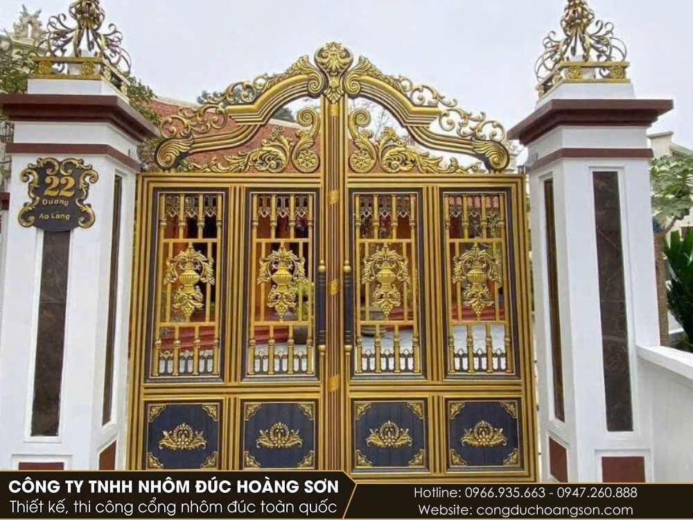 Mẫu cổng nhôm đúc theo phong cách hiện đại Mẫu cổng nhôm đúc theo phong cách hiện đại