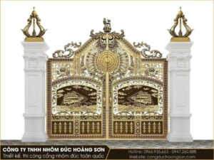Cổng nhôm đúc thuận buồm xuôi gió đẹp