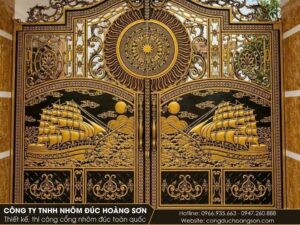 Cổng nhôm đúc thuận buồm xuôi gió đẹp
