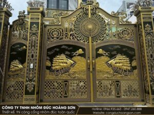 Cổng nhôm đúc thuận buồm xuôi gió đẹp