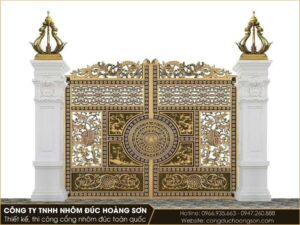 Mẫu cổng nhôm đúc trống đồng