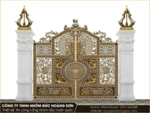Mẫu cổng nhôm đúc trống đồng