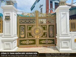 Mẫu cổng nhôm đúc trống đồng