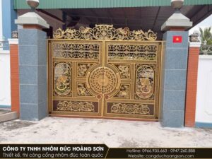 Mẫu cổng nhôm đúc trống đồng
