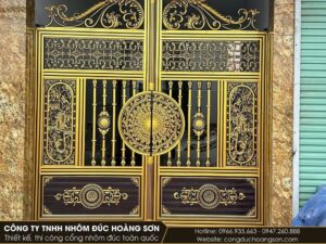Mẫu cổng nhôm đúc trống đồng