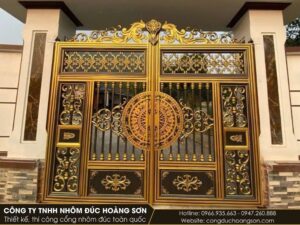 Mẫu cổng nhôm đúc trống đồng