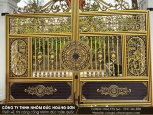 Mẫu cổng nhôm đúc trống đồng