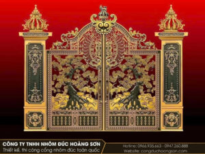 Cổng tân cổ điển thoáng phần trên, kín phần dưới, đỉnh cánh vòm cung