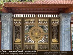 Cổng nhôm đúc trống đồng cho nhà thờ họ