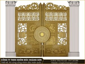 Mẫu cổng nhôm đúc tứ linh được ưa chuộng hiện nay