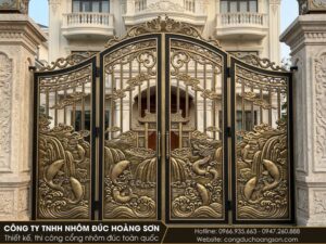 Mẫu cổng nửa kín, bốn cánh tranh liên hoàn cá hóa rồng vượt vũ môn