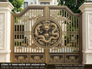 Mẫu 8: Cổng rồng cuộn mặt tròn