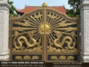 Mẫu 3: Cổng song long chầu nhật