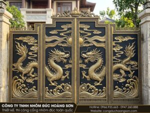 Mẫu 4: Cổng song long hội tụ 4 cánh