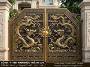 Mẫu 2: Cổng song long tranh châu