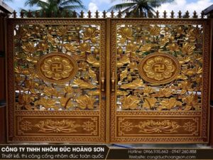 Mẫu cổng tam quan đúc kín, sen – chữ Vạn