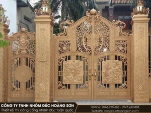 Mẫu cổng Tùng Cúc Trúc Mai 2 cánh cho biệt thự