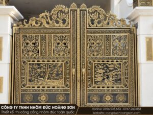 Mẫu cổng Tùng Cúc Trúc Mai 2 cánh cho nhà phố