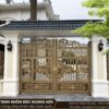 Tổng hợp 20 mẫu cổng nhôm đúc có mái che đẹp kèm báo giá chi tiết
