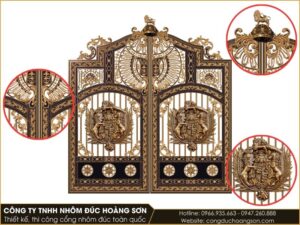 Sơ đồ 4 chi tiết nhận diện cổng nhôm đúc Buckingham